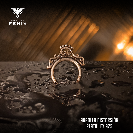 Argolla Distorsion Clicker Plata