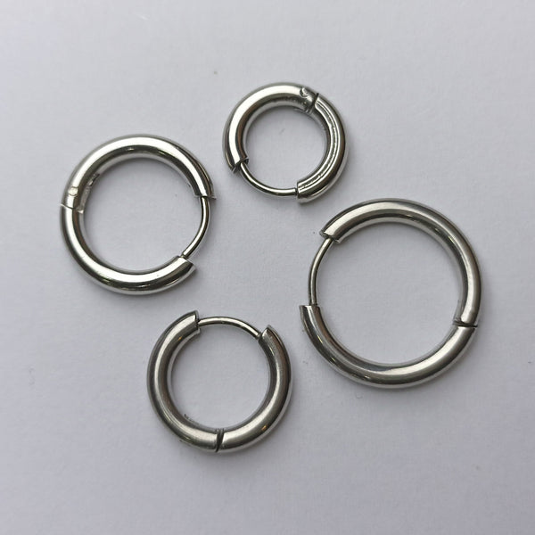 Pack 4 argolla acero quirúrgico 6,8,10 y 12 mm