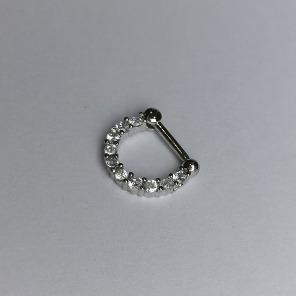 Piercing acero quirúrgico septum con circon blancos